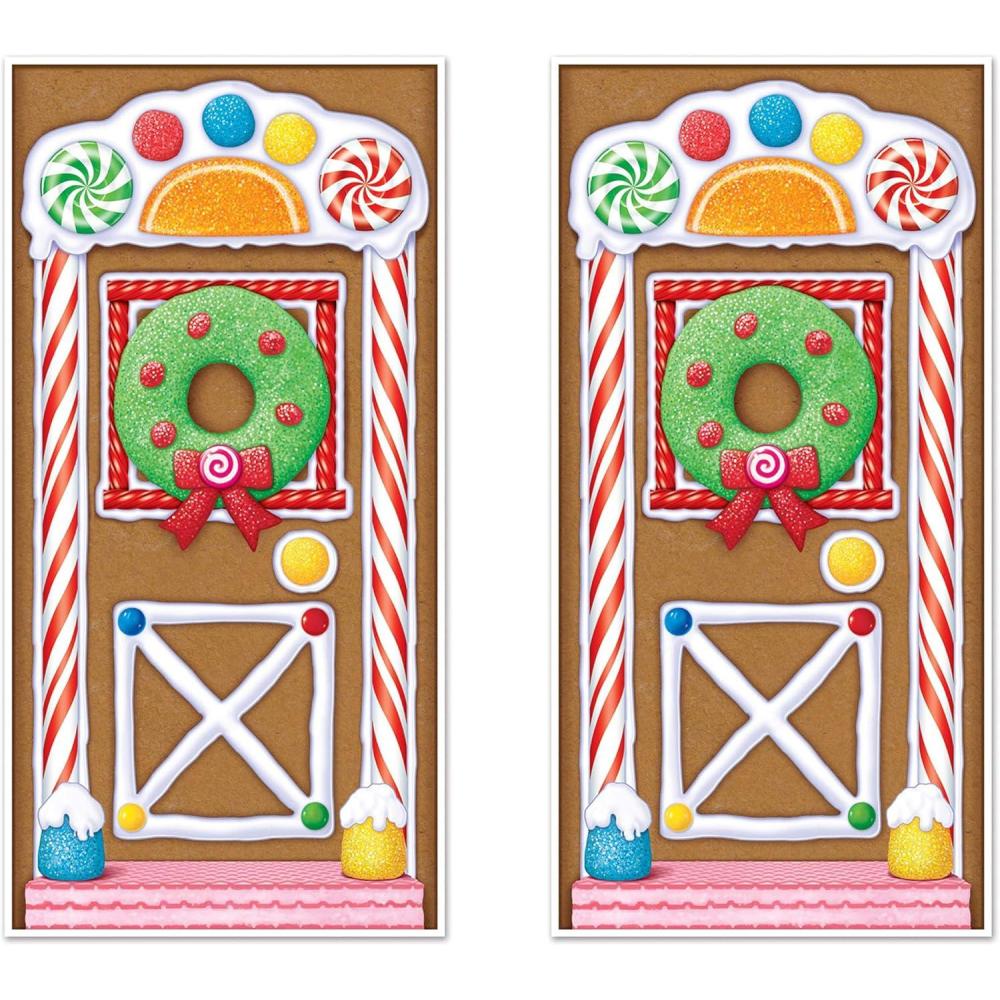 imageBeistle Winter Door CoverGingerbread House  2 Piece