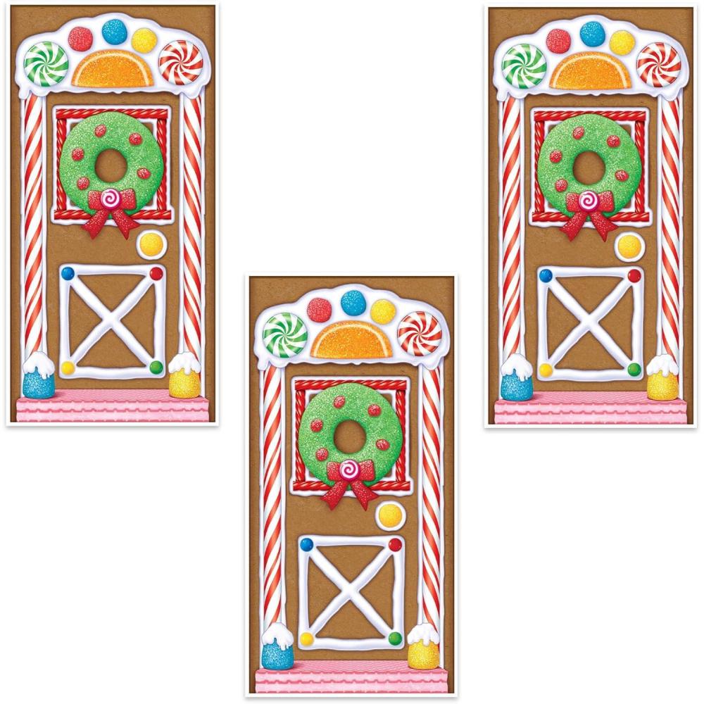 imageBeistle Winter Door CoverGingerbread House  3 Piece