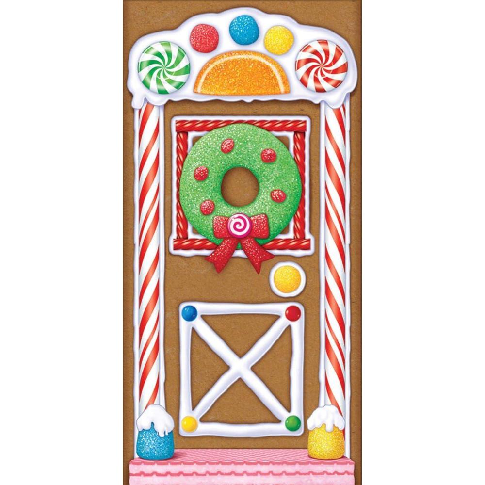 imageBeistle Winter Door CoverGingerbread House