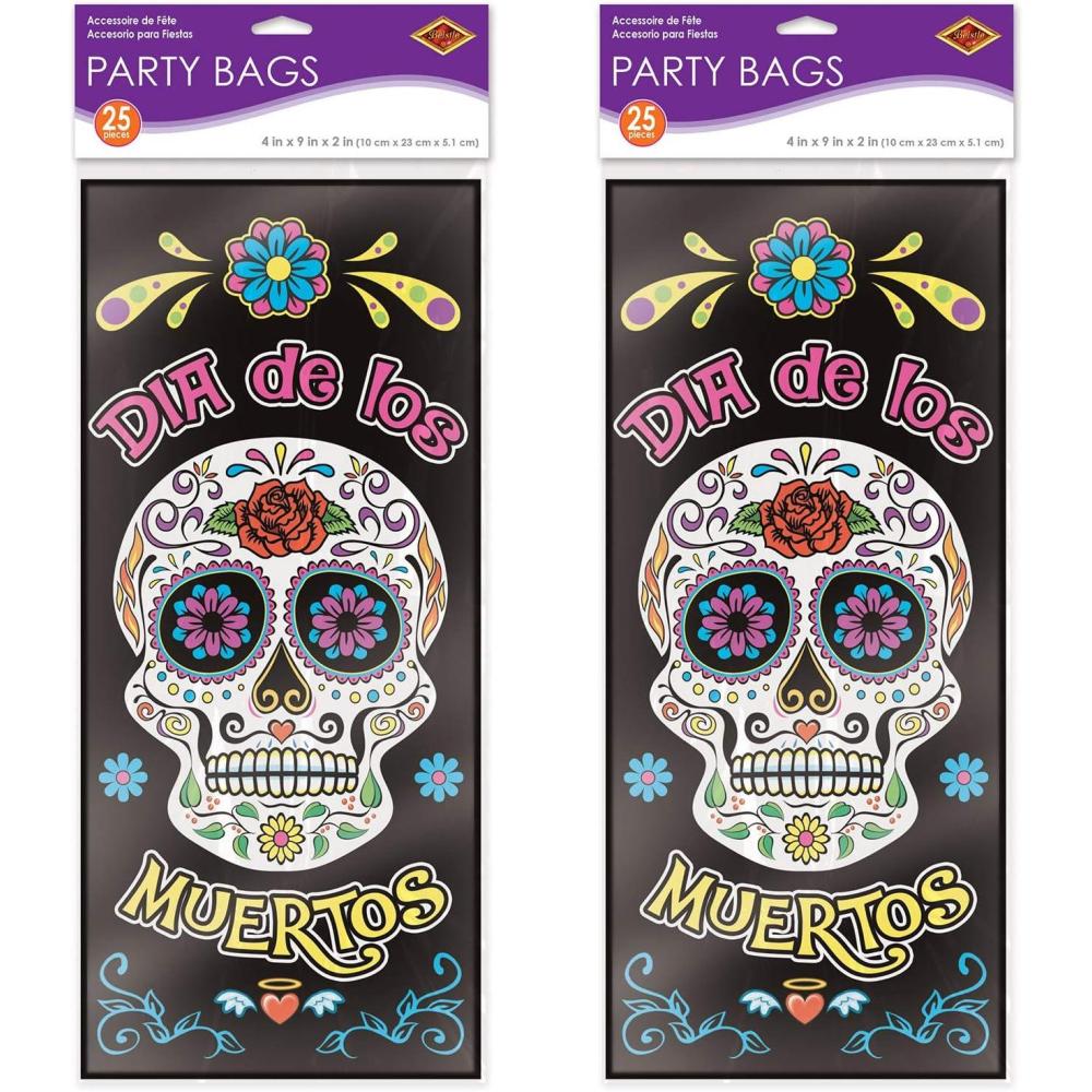 imageDay Of The Dead Treat Bags With Twist Ties Pack of 2