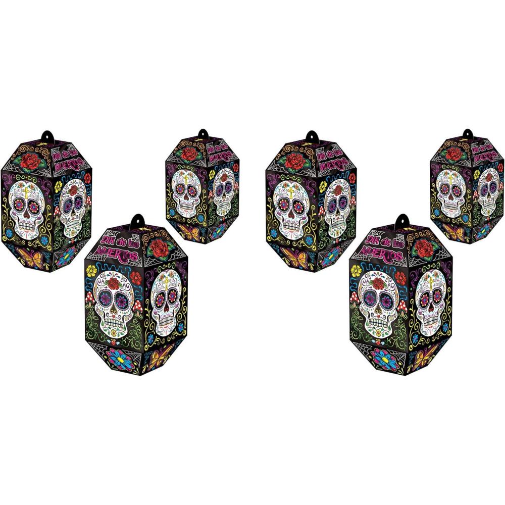 imageDay of The Dead Sugar Skull Paper Lanterns Multicolored Pack of 2