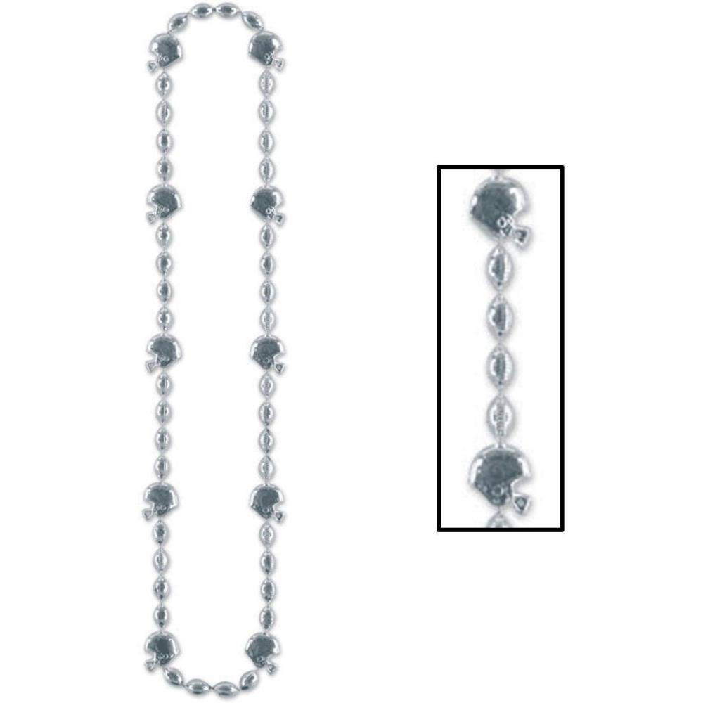 imageFootball Beads white Party Accessory  1 count 1CardSilver