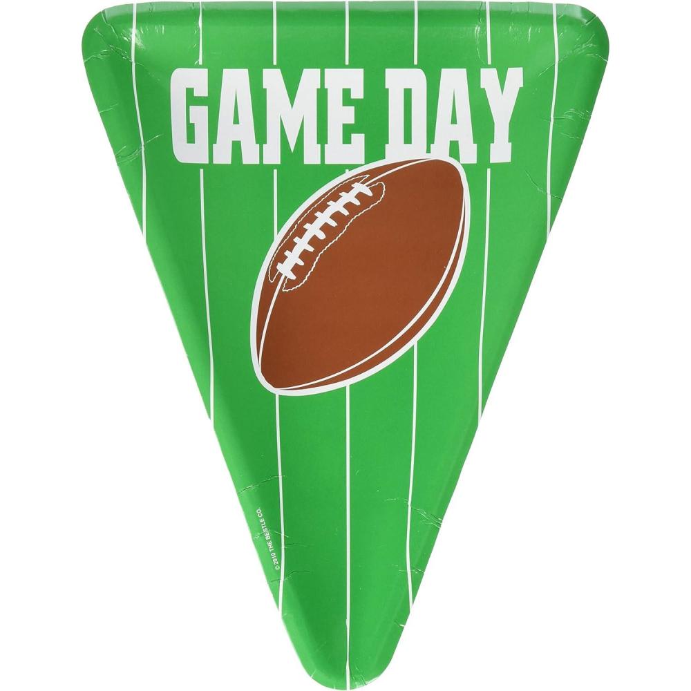 imageGame Day Football Plates triangularshaped 8Pkg