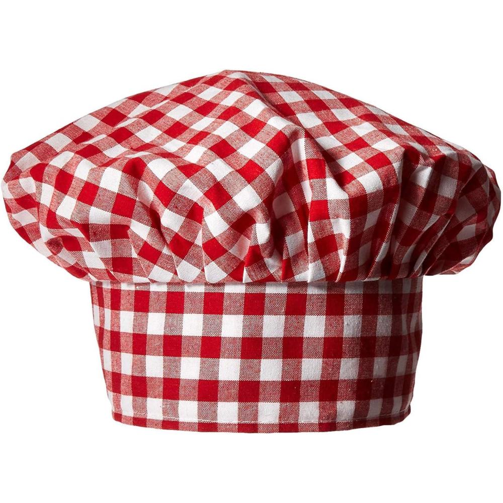 imageGingham Fabric Chefs Hat red Party Accessory 1 count 1Pkg