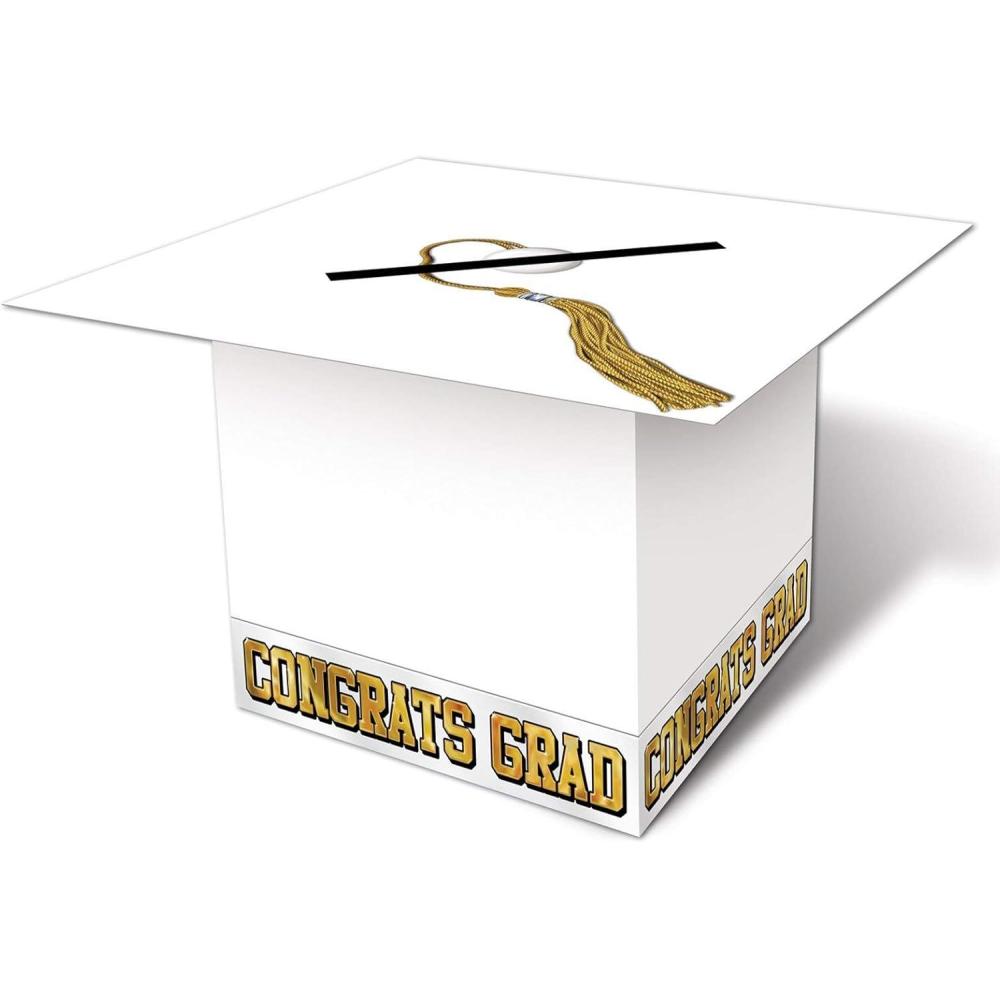imageGraduate Cap Card Box Pack of 2Grad Cap Card Box  White