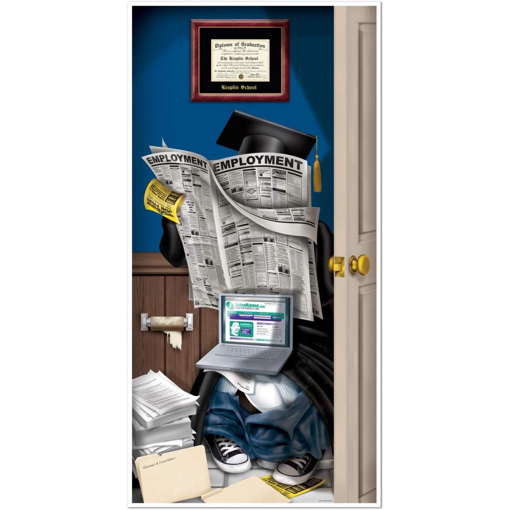 imageGraduate Restroom Door Cover Party Accessory 1 count 1Pkg