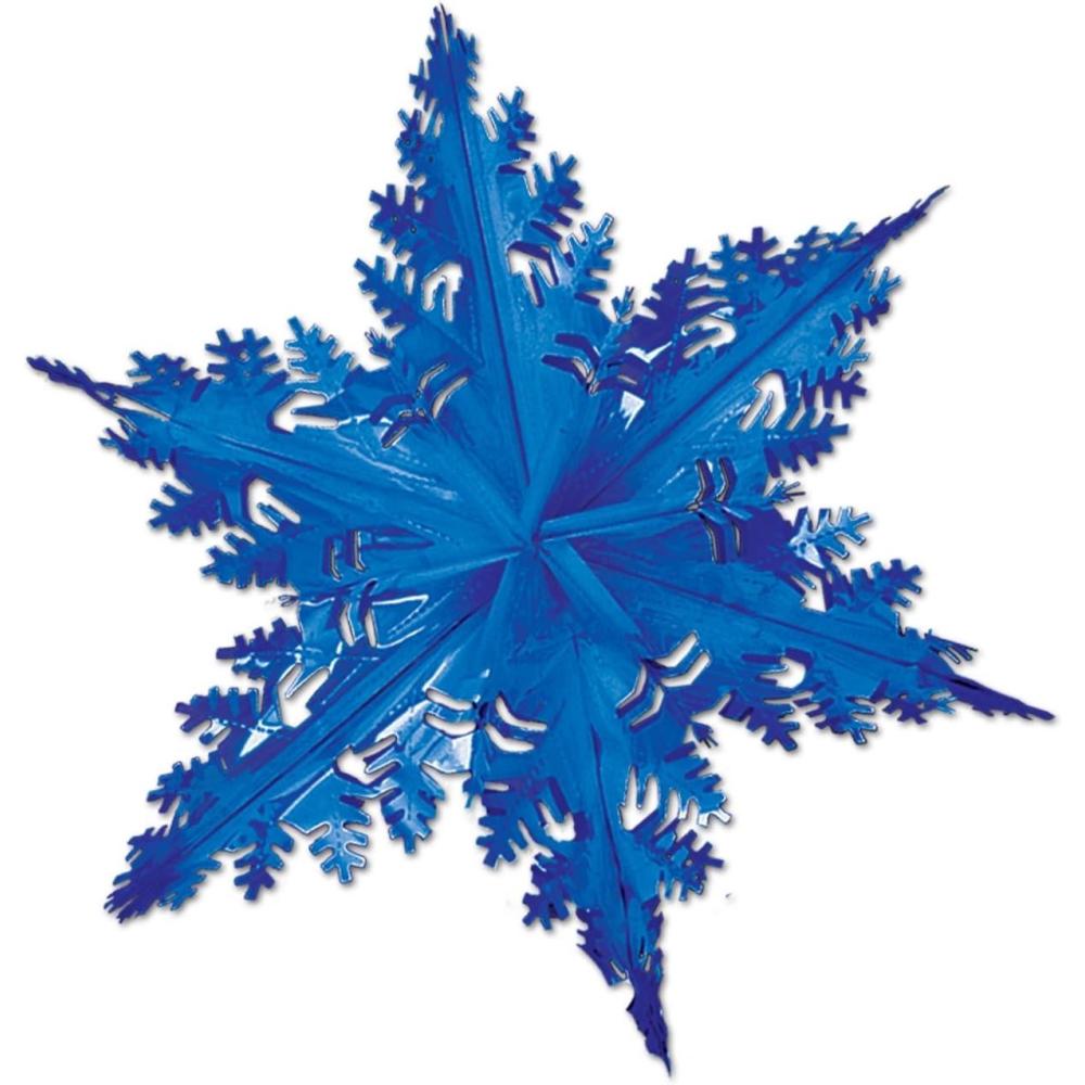 imageMetallic Winter Snowflake blue Party Accessory  1 count 1PkgBlue