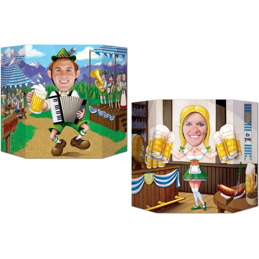 imageOktoberfest Photo Prop 1 side male other side female Party Accessory 1 count 1PkgOktoberfest