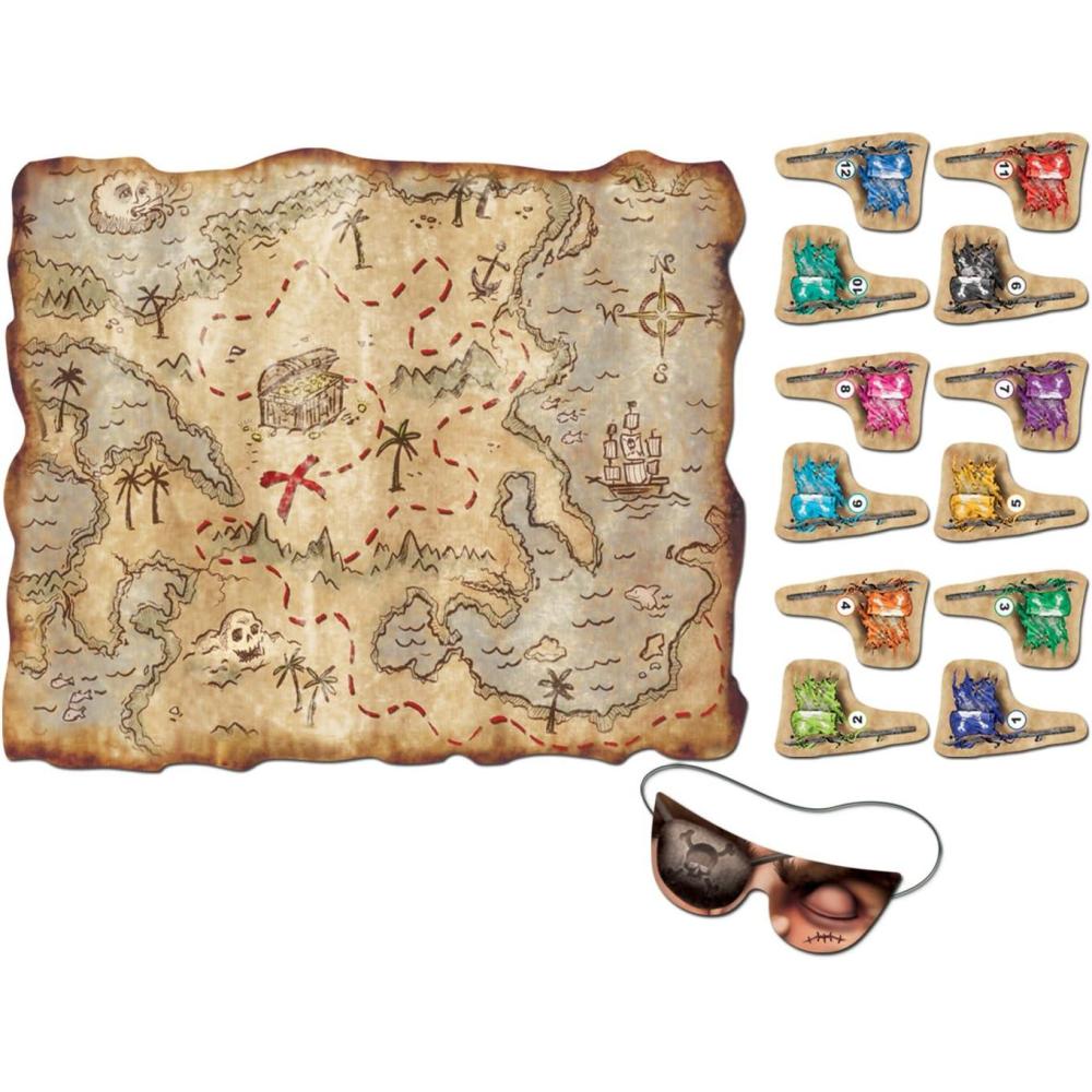 imagePirate Treasure Map Party Game mask ampamp 12 flags included Party Accessory 1 count 1Pkg