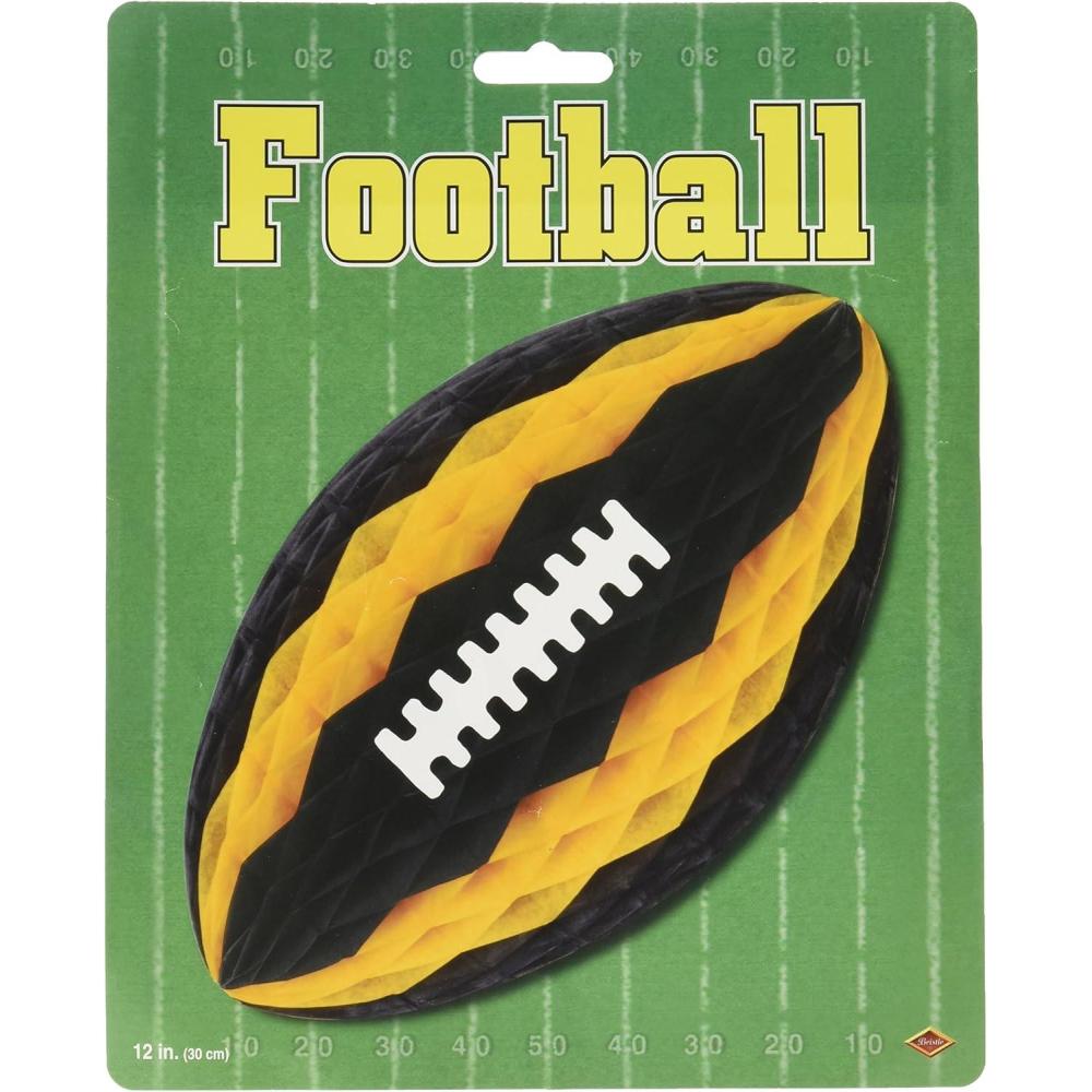 imagePkgd Tissue Football wLaces black ampamp goldenyellow Party Accessory 1 count 1PkgBlackGolden Yellow
