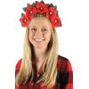 Beistle 00842, 2 Piece Day of the Dead Red Floral Headband, One Size Fits Most