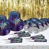 Beistle 100 Pack Horns Metallic Print, NYE Noisemaker Party Favors for New Year’s Eve Celebrations and Midnight Countdown Events, 9″, Blue/Multi