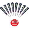 Beistle 100 Pack Horns Metallic Print, NYE Noisemaker Party Favors for New Year’s Eve Celebrations and Midnight Countdown Events, 9″, Blue/Multi