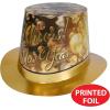 Beistle 12 Champagne New Year Hi-Hats, Elegant NYE Countdown Headwear, Gold Cheers! New Year Design, Top-Hat Party Accessories and Favors