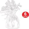 Beistle 12 Count Rainbow Metallic Plastic Wrapped Balloon Weights for Birthday Parties, Colorful Celebrations and Pride Events, Table Decorations for Any Theme, 6 Oz(White)