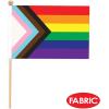 Beistle 12 Piece Polyester Fabric Rainbow Pride Flags With Wooden Sticks LBGTQ Party Decorations