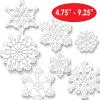 Beistle 14 Piece Plastic Die-Cut Snowflake Decorations, Winter Cutouts for Classroom Bulletin Board, Indoor Christmas Décor, Made in USA Since 1900, 4.75″ – 9.25″, White/Clear