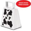 Beistle 2 Piece 4″ Metal Cow Print Cowbells, Animal Theme, Noisemakers For Football Games and Sporting Events, Celebrating With You Since 1900(Cow Print)