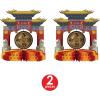 Beistle 2 Piece Chinese New Year Centerpieces – Printed Paper Asian Gongs – Zen Tissue Table Decorations For Parties