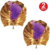 Beistle 2 Piece Fabric Gold Sultan Hats & Purple Feathers, Genie Head Wraps Costume Accessories For Arabian Nights Theme Party, Celebrating With You Since 1900