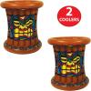 Beistle 2 Piece Inflatable Tiki Drink Coolers, Beverage Holders, Hawaiian Theme Luau Party Decorations, Holds Approx. 24 12-ounce cans, Celebrating With You Since 1900