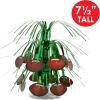 Beistle 2 Piece Mini Cascade Football Centerpieces Sports Game Day Party Supplies, 7.5″, Green/Brown/White