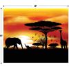 Beistle 2 Piece Plastic Jungle Safari Animal Wall Murals Birthday Party Photography Backdrops, 5’ x 6’, Black/Red/Orange/Yellow