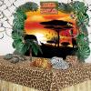Beistle 2 Piece Plastic Jungle Safari Animal Wall Murals Birthday Party Photography Backdrops, 5’ x 6’, Black/Red/Orange/Yellow