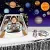 Beistle 2 Piece Starry Sky Wall Backdrops, Photography Backgrounds Awards Night Theme, Birthday Party Decorations, Celebrating with You Since 1900, 4′ x 30′, Purple/Black