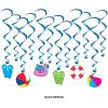 Beistle 24 Piece Beach Theme Pool Party Swirls Hanging Spirals, 15″ – 30.5″, Multicolored
