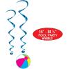 Beistle 24 Piece Beach Theme Pool Party Swirls Hanging Spirals, 15″ – 30.5″, Multicolored