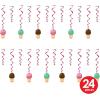 Beistle 24 Piece Ice Cream Theme Party Decoration Hanging Spirals, 15″ – 25.5″, Pink/Tan/Green/Brown