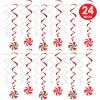 Beistle 24 Piece Plastic Peppermint Hanging Whirls Christmas Swirl Decorations with Paper Icons Winter Party Supplies, 17.5″ – 33.5″, Red/White/Green