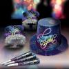 Beistle 25-Pack New Year’s Eve Celebration Tiaras, Metallic with Fireworks Design and Silver Fringe, Perfect Party Favors for NYE Events