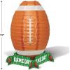 Beistle 2-Pack Football Lantern, Green/White/Brown Game Day Centerpiece with Metal Supports for Table, Sports Party Supplies & Athletic Decor, 11″