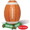 Beistle 2-Pack Football Lantern, Green/White/Brown Game Day Centerpiece with Metal Supports for Table, Sports Party Supplies & Athletic Decor, 11″