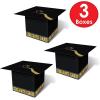 Beistle 3 Piece Black Grad Cap Gift Card Boxes For Graduation Party Supplies And Decorations
