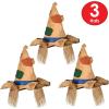 Beistle 3 Piece Fabric Fall Scarecrow Hats For Thanksgiving Party Accessories