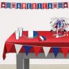 Beistle 3 Piece Plastic Red, White, & Blue Pennant Banners For USA 4th Of July Decorations, Patriotic Party Supplies(3)