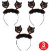 Beistle 3 Piece Retro Vintage Halloween Cat Bopper Headbands Spooky Party Favors Supplies And Costume Accessories