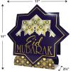 Beistle 3-D Eid Mubarak Centerpieces, 11″ x 11″, Set of 2- Ramadan Table Decorations, Purple, Gold & White Party Supplies