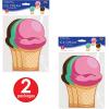 Beistle 3-D Ice Cream Cone Centerpieces, 10.5″ x 6.5″, Set of 6- Pink, Green & Brown Creamy Dessert Summer Table Decoration(6)