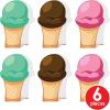 Beistle 3-D Ice Cream Cone Centerpieces, 10.5″ x 6.5″, Set of 6- Pink, Green & Brown Creamy Dessert Summer Table Decoration(6)