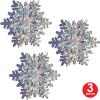 Beistle 3-D Prismatic Silver Snowflake Centerpieces, 10″ Tall, Set of 3 – Holiday Winter Wonderland Snow Table Decoration