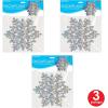 Beistle 3-D Prismatic Silver Snowflake Centerpieces, 10″ Tall, Set of 3 – Holiday Winter Wonderland Snow Table Decoration