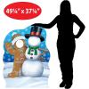 Beistle 49.25″ x 37.25″ Gingerbread Man & Snowman Christmas Photo Prop with Easel, Backdrop Holiday Decorations