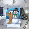 Beistle 49.25″ x 37.25″ Gingerbread Man & Snowman Christmas Photo Prop with Easel, Backdrop Holiday Decorations