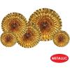 Beistle 5 Piece Metallic Foil Hanging Decorative Fans for Birthday Party, Anniversary Celebration, Bridal Shower, Happy New Year’s Eve Decorations(Gold)
