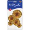 Beistle 5 Piece Metallic Foil Hanging Decorative Fans for Birthday Party, Anniversary Celebration, Bridal Shower, Happy New Year’s Eve Decorations(Gold)