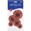Beistle 5 Piece Metallic Foil Hanging Decorative Fans for Birthday Party, Anniversary Celebration, Bridal Shower, Happy New Year’s Eve Decorations(Rose Gold)